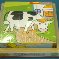 Farm, Wooden Cube Puzzle